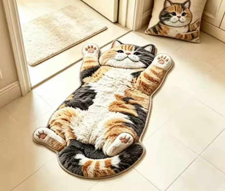 Chubby Tabby Cat Shaped Rug π±π€
