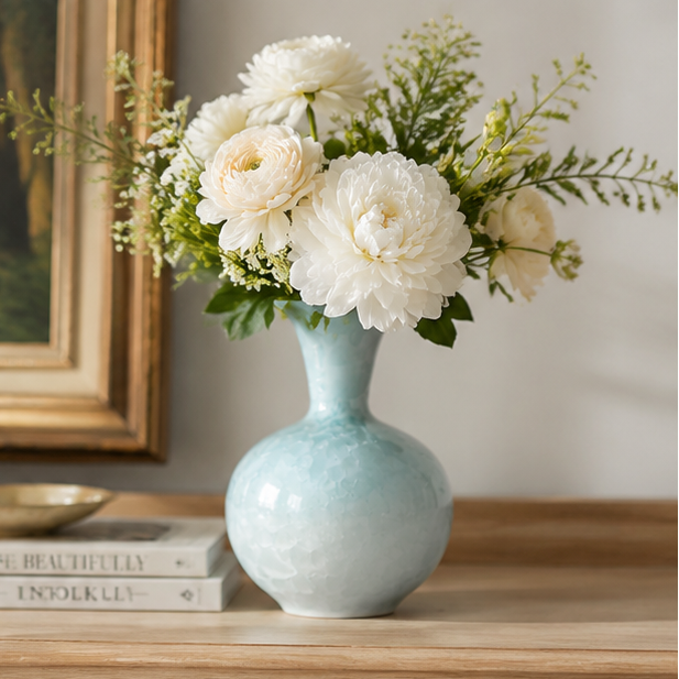 Gradient Blue Crystal Glaze Mini Ceramic Vase