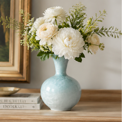 Gradient Blue Crystal Glaze Mini Ceramic Vase