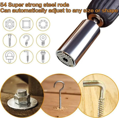 🔧Steel Multi-Fit Universal Grip Socket Set with Power Drill Adapter