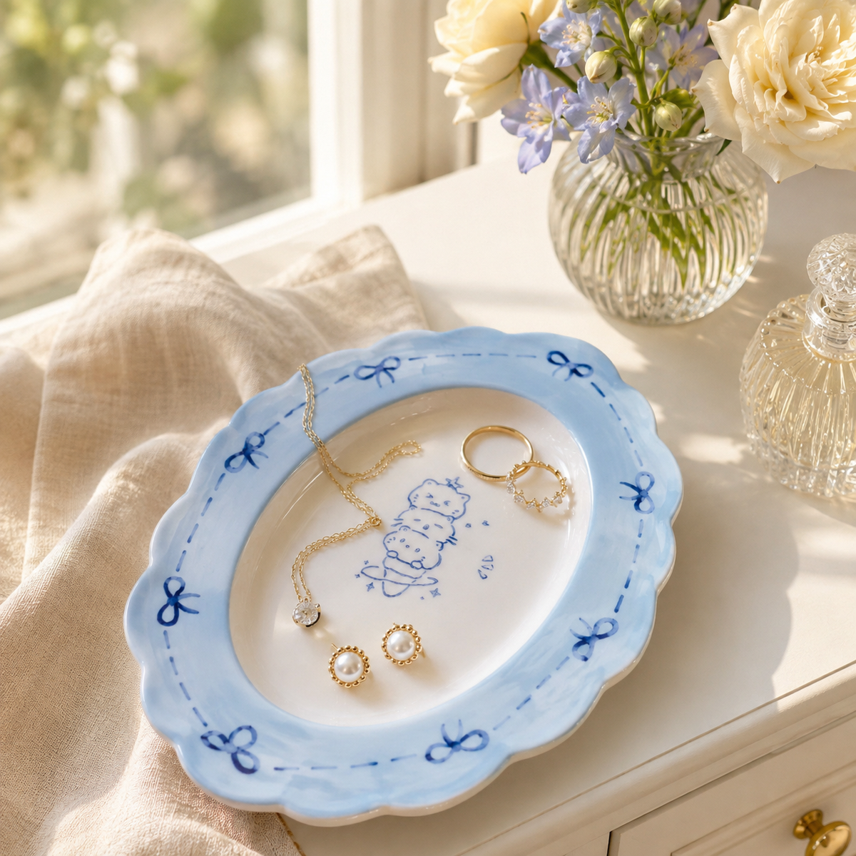 Ocean Blue Reactive Glaze 8-Inch Ceramic Dinner Plate