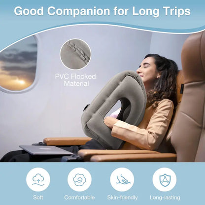 🕐50%OFF TODAY ONLY! Inflatable Airplane Sleep Pillow – Face, Neck & Arm Support for Long Flights