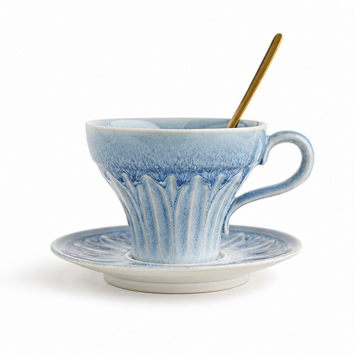 Starry Gradient Blue Ceramic Coffee Cup Set