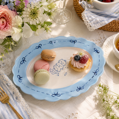Ocean Blue Reactive Glaze 8-Inch Ceramic Dinner Plate