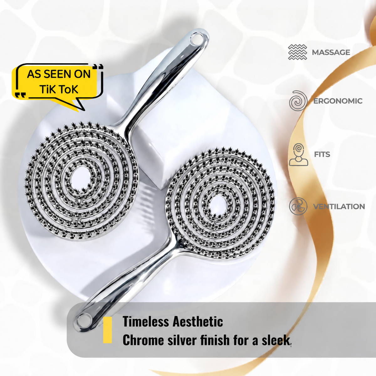Anti-Static Hollow Round Bristle Brush - Massaging Design for Enhanced Volume 💆