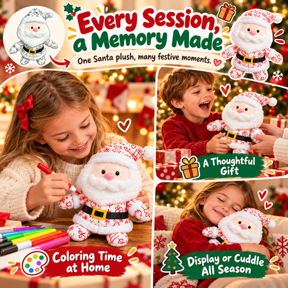 Christmas DIY Color-In Santa Plush Kit – Washable & Reusable