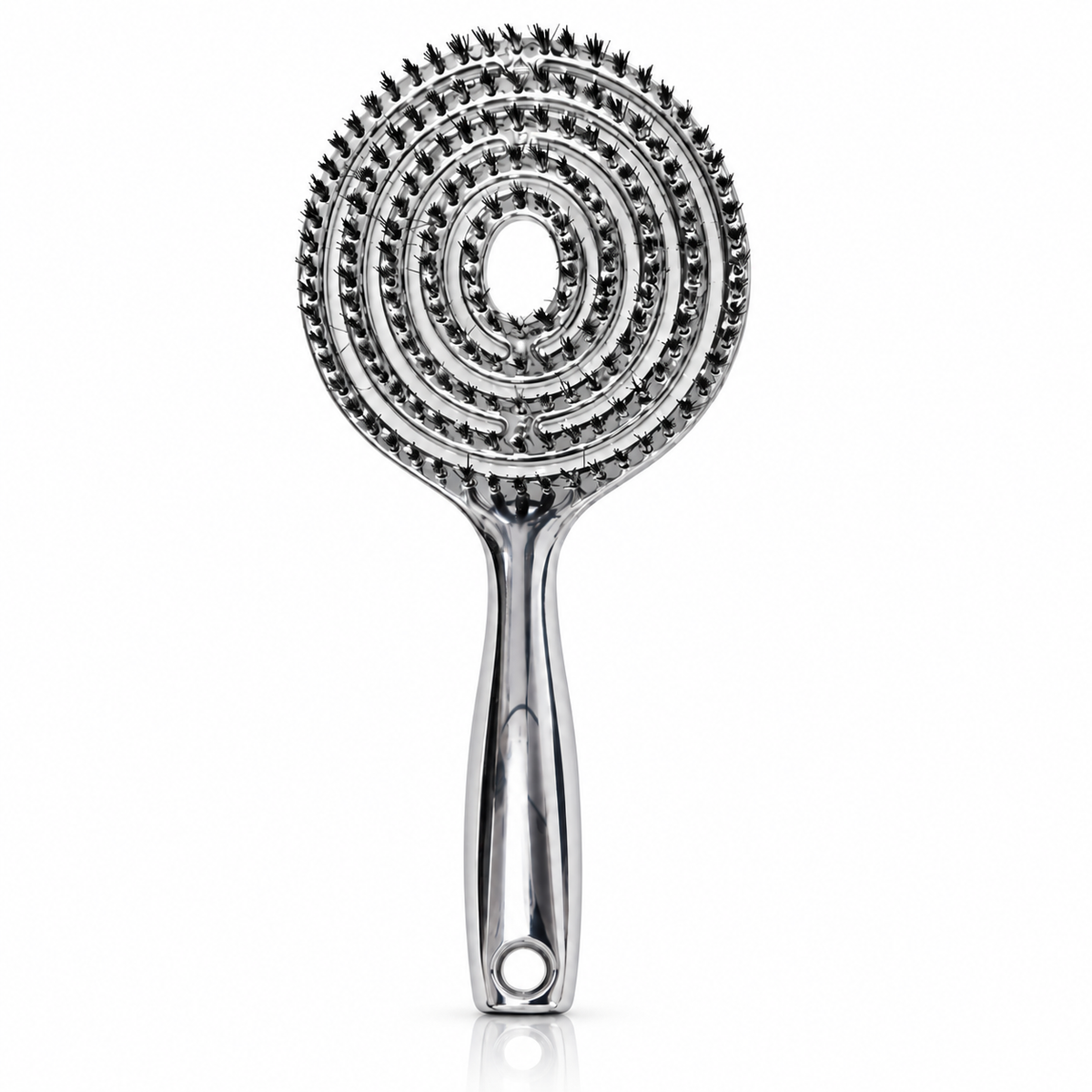 Anti-Static Hollow Round Bristle Brush - Massaging Design for Enhanced Volume 💆