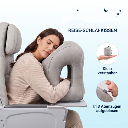 🕐50%OFF TODAY ONLY! Inflatable Airplane Sleep Pillow – Face, Neck & Arm Support for Long Flights