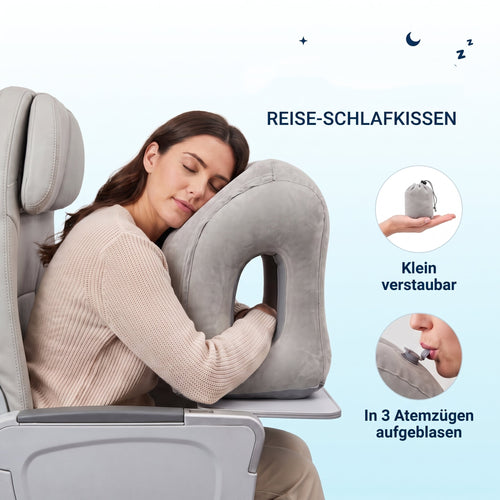 🕐50%OFF TODAY ONLY! Inflatable Airplane Sleep Pillow – Face, Neck & Arm Support for Long Flights