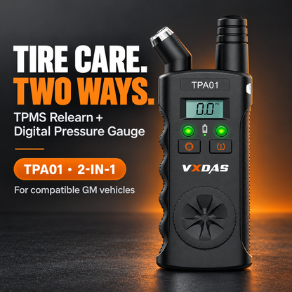 2-in-1 TPMS Relearn Tool & Digital Tire Pressure Gauge for GM