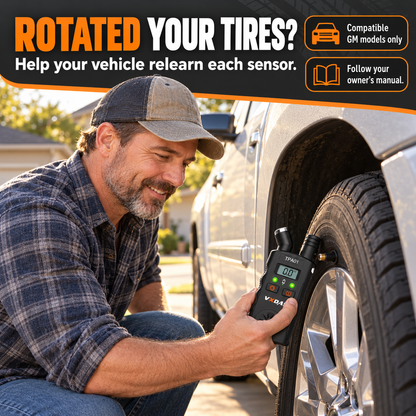 2-in-1 TPMS Relearn Tool & Digital Tire Pressure Gauge for GM