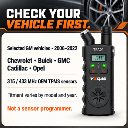 2-in-1 TPMS Relearn Tool & Digital Tire Pressure Gauge for GM