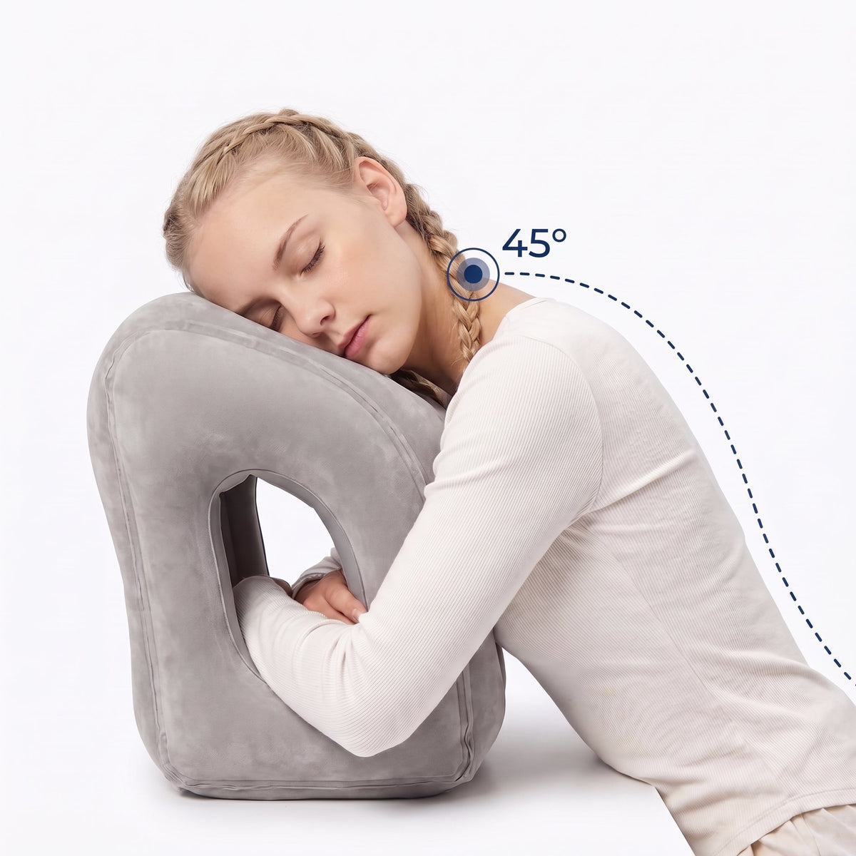 🕐50%OFF TODAY ONLY! Inflatable Airplane Sleep Pillow – Face, Neck & Arm Support for Long Flights