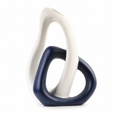 Blue & White Heart Ceramic Vase