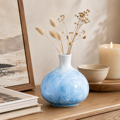 Light Blue Crystal Glaze Ceramic Vase