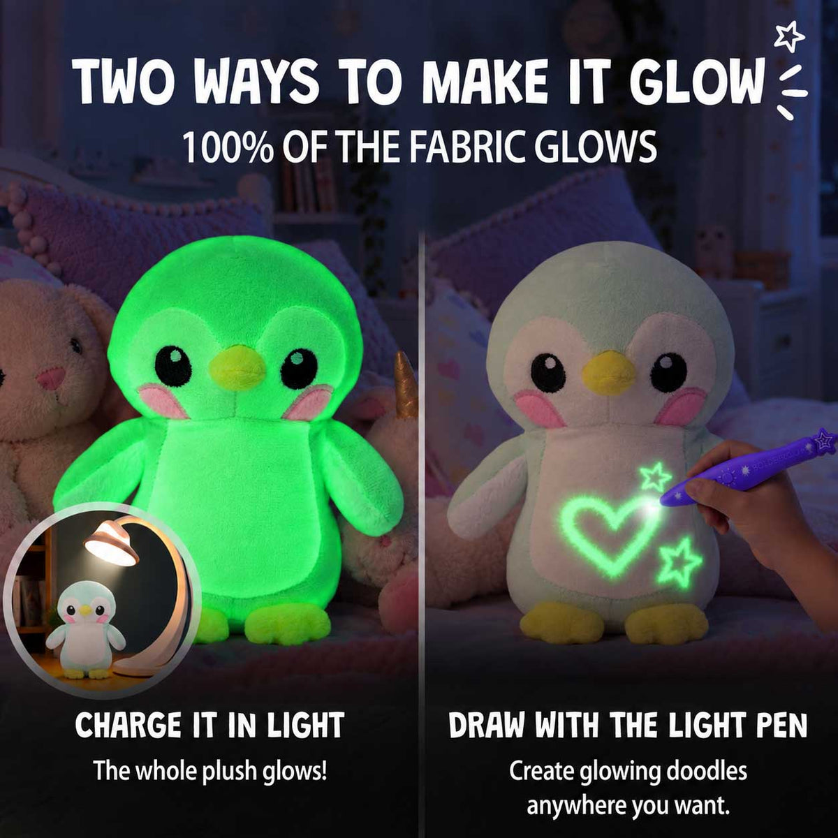 💫Glow Drawing Plush – Draw With Light, Cuddle & Create